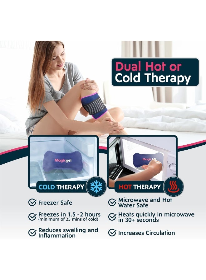 Magic Gel 2 x Ice Packs for Sports Injuries with Adjustable Wrap-Around Strap | Flexible Ice Pack Set for Muscle Pain, Sciatica Relief and More | Reusable Cold Compress Kit with Hot and Cold Packs - Image 5
